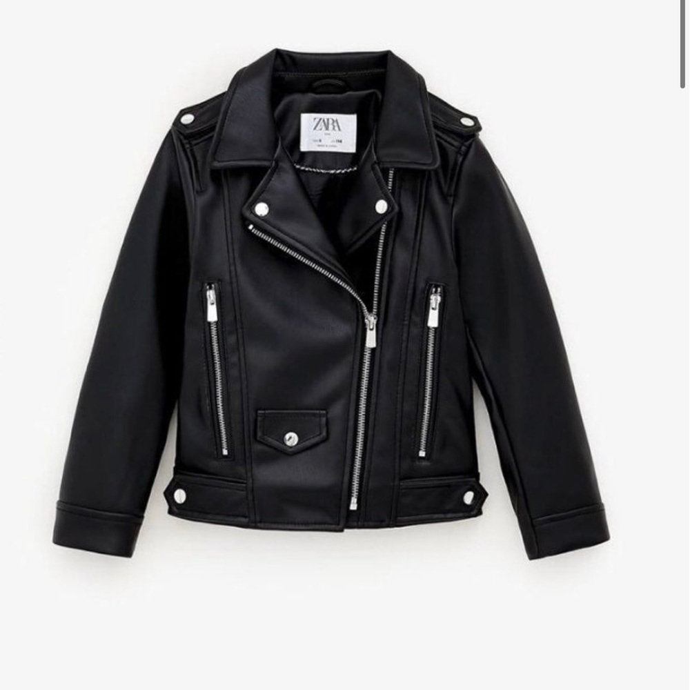 Girls/Boys/unisex Faux leather biker jacket